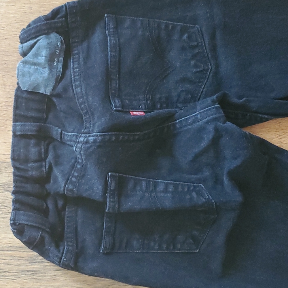 Levi's 511 Slim Cut Black Adjustable Waist Jeans Size Kids 10 - Picture 7 of 8